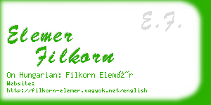 elemer filkorn business card